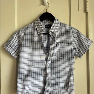 Ralph Lauren White and Blue Plaid Short Sleeve Shirt